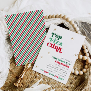 Invitation de la fête de la Saint Sylvestre Retro 