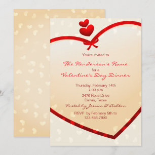 Invitation de la fête de la Saint-Valentin au coeu