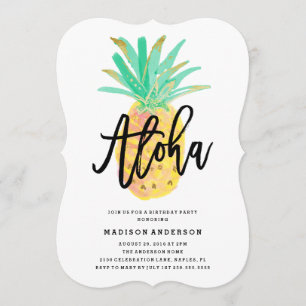 Invitation de la fête de l'ananas Aloha