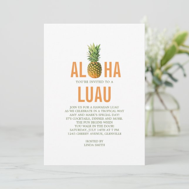 Invitation de la fête de l'ananas Luau (Debout devant)
