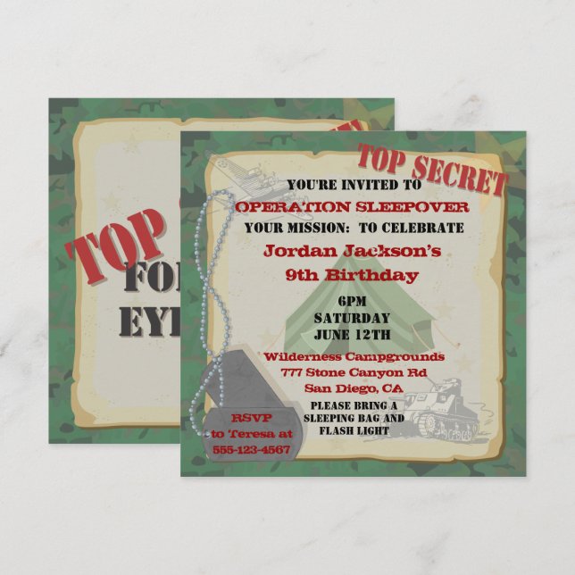 Invitation de la fête de l'aube rustique (Devant / Derrière)