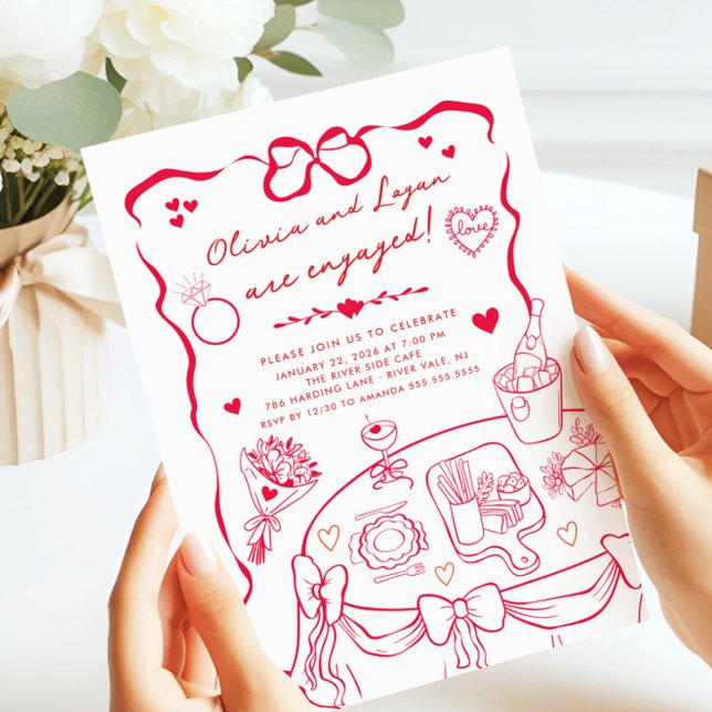Invitation de la Fête de l'Engagement Whimsical te (Créateur téléchargé)