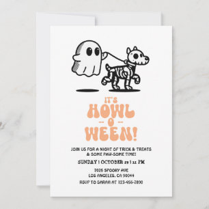 Invitation de la fête de l'Halloween chien Costume