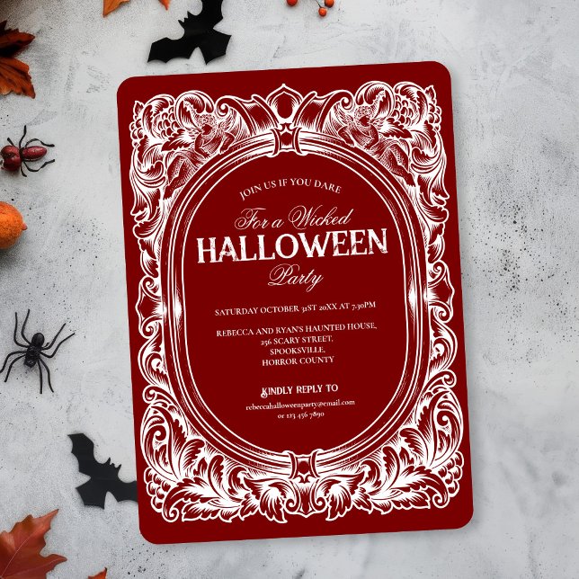 Invitation de la fête de l'Halloween gothique vint (Créateur téléchargé)