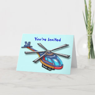 Invitation de la fête de l'hélicoptère volant