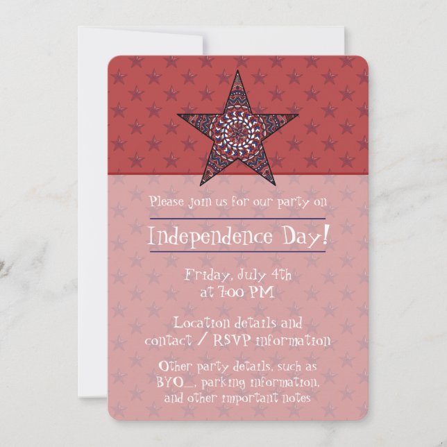 Invitation de la fête de l'Indépendance (Devant)