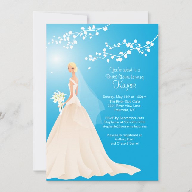Invitation de la Fête de l'mariée de mariée Turquo (Devant)