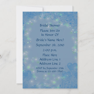 Invitation de la Fête de l'mariée des Bleus Hearts