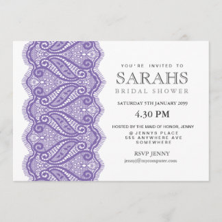 Invitation de la Fête de l'mariée White with Purpl