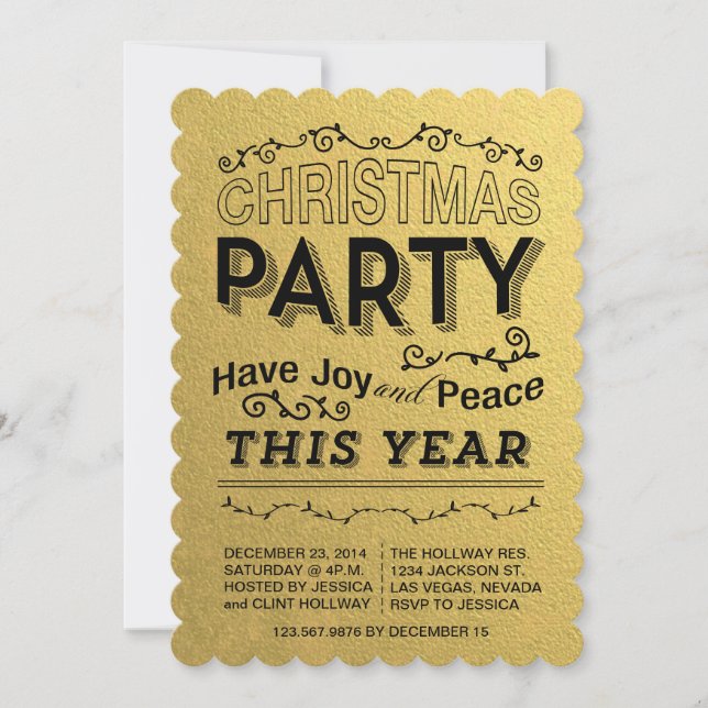 invitation de la fête de l'or faux foild (Devant)