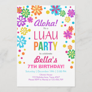 Invitation de la fête de Luau Anniversaire tropica