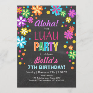 Invitation de la fête de Luau Anniversaire tropica