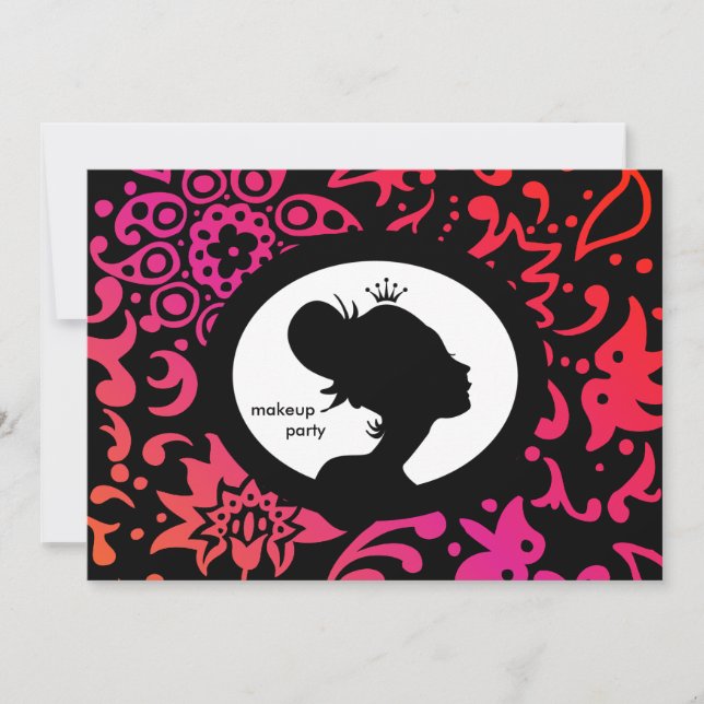 Invitation de la fête de maquillage Femme de coule (Devant)