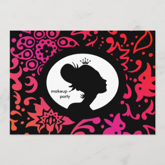 Invitation de la fête de maquillage Femme de coule