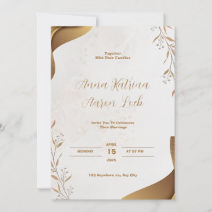 Invitation de la fête de mariage à l'aquarelle Bro