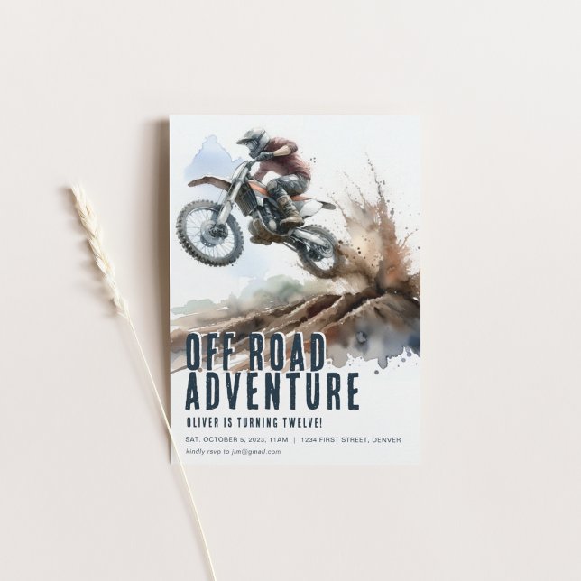 Invitation de la fête de moto Off Road Adventure (Créateur téléchargé)