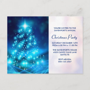 Invitation de la fête de Noël Electric Blue