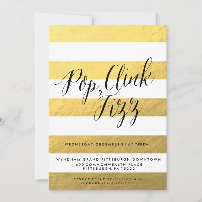 Invitation de la fête de Noël POP FIZZ CLINK (Devant)