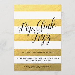 Invitation de la fête de Noël POP FIZZ CLINK
