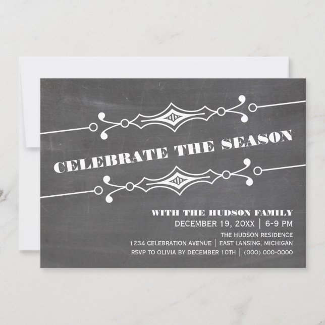 Invitation de la fête de Noël Slanted (Devant)