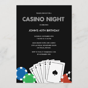 Invitation de la fête de nuit du casino