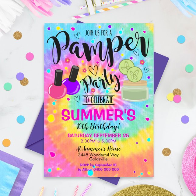 Invitation de la fête de Pamper Spa Anniversaire (Créateur téléchargé)