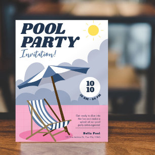 Invitation de la fête de piscine moderne