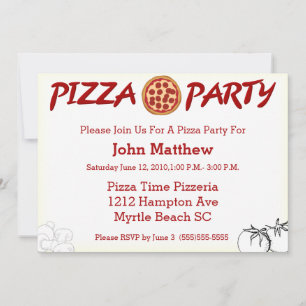 Invitation de la fête de Pizza