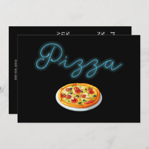 Invitation de la fête de Pizza Neon Glow