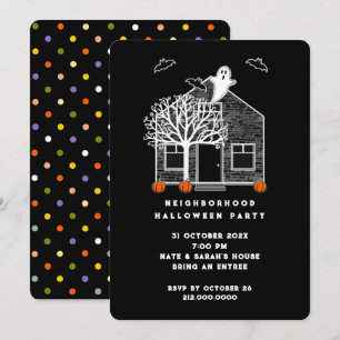 Invitation de la fête de quartier d'Halloween