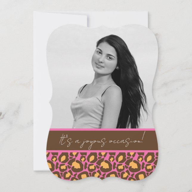 Invitation de la fête de Quinceanera (Cheetah Prin (Devant)