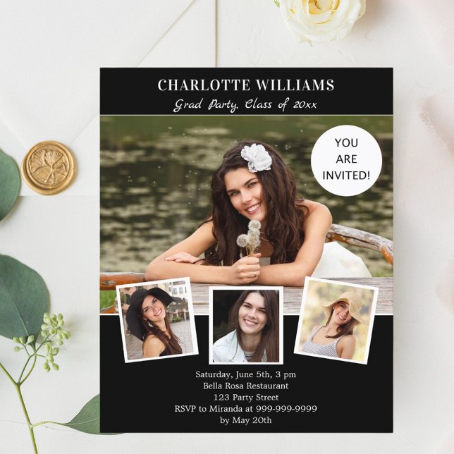 Invitation de la fête de remise de diplômes en noi (Créateur téléchargé)