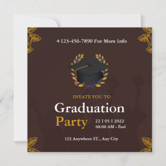 invitation de la fête de remise de diplômes pour l