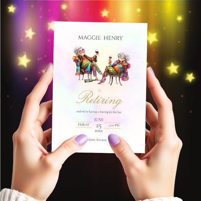 Invitation de la fête de retraite de la dame (Créateur téléchargé)