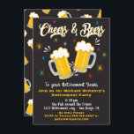 Invitation de la fête de retraite des bières et de<br><div class="desc">Awesome Cheers and Beers Retraite invitations de fête. Grande ambiance de hanche rétro. Besoin d'aide pour la mise en page,  envoyez-moi un courriel à tkatz@me.com Super pour tout anniversaire de jalon,  30e,  40e,  50e,  60e,  70e,  80e ou plus! Changement à tout âge Illustration tirée à la main par McBooboos</div>
