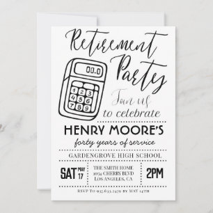 Invitation de la fête de retraite des enseignants