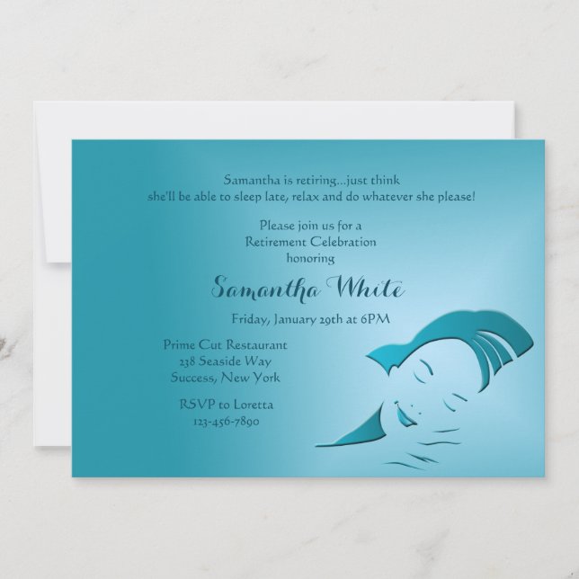 Invitation de la fête de retraite en retard (Devant)