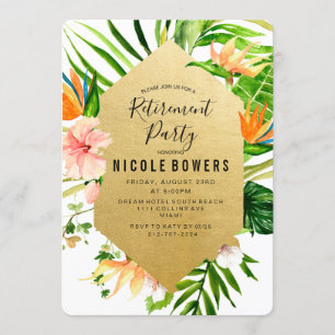 Invitation de la fête de retraite florale tropical