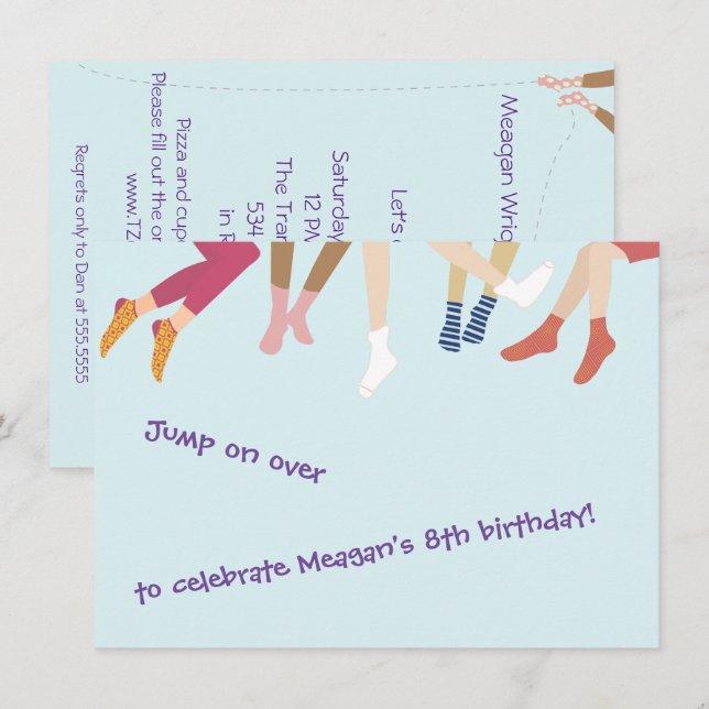 Invitation De La Fête De Saut Et De Bounce (Devant / Derrière)