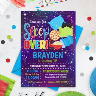 Invitation de la fête de Sleepover