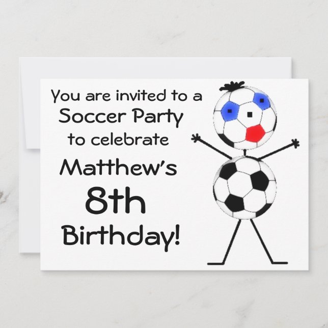 Invitation de la fête de soccer anniversaire (Devant)