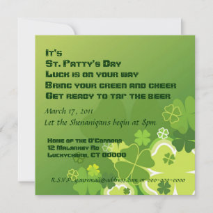 Invitation de la fête de St. Patty