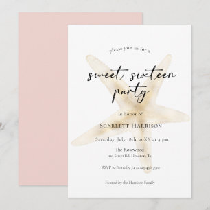 Invitation de la fête de Sweet sixteen de plage ro