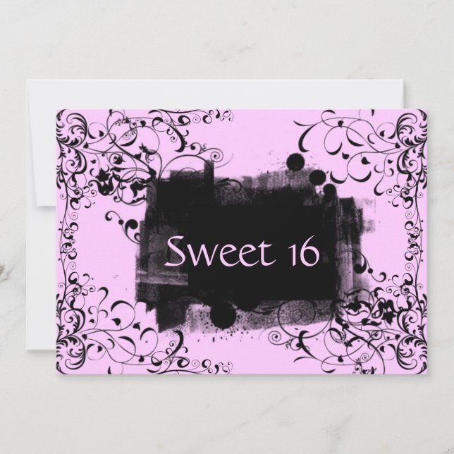 Invitation de la fête de Sweet sixteen des perles  (Devant)