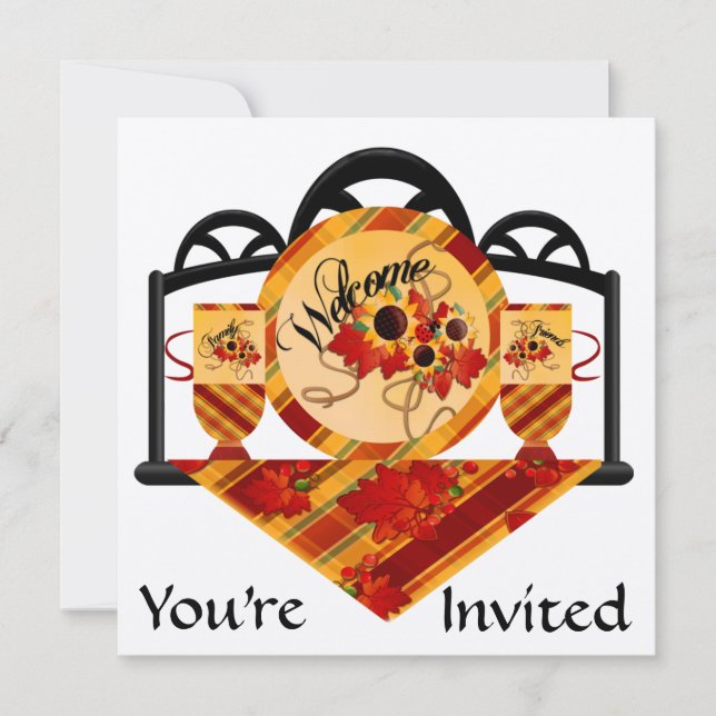 Invitation de la fête de Thanksgiving (Devant)