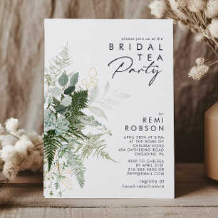 Invitation de la fête de thé de la mariée verte et