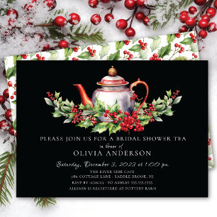 Invitation de la fête de thé de la saison de Noël