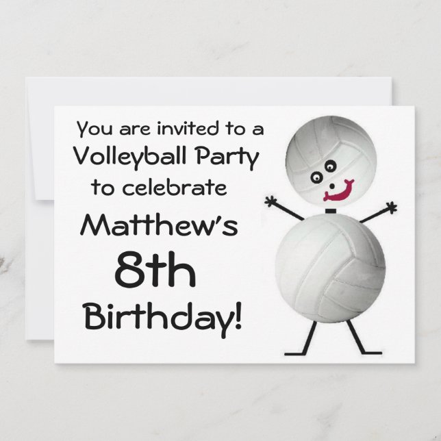 Invitation de la fête de volley-ball anniversaire (Devant)