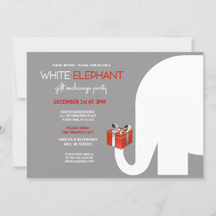 Invitation de la fête d'échange de cadeaux White E