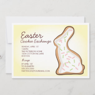 Invitation de la fête d'échange de cookies Bunny d